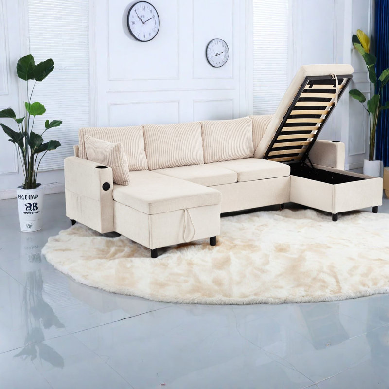 Canapé modulaire multifonctionnel, chenille et velours côtelé, salon moderne