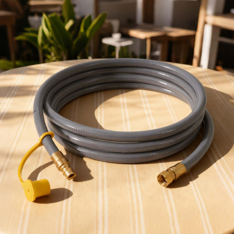 La trousse de conversion au gaz naturel de 12 pi, conçue pour divers appareils, comprend un tuyau de gaz naturel avec des raccords 100% laiton