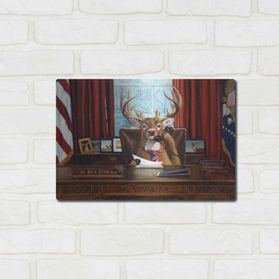 «The Buck Stops Here» par Lucia Heffernan - peinture sur métal sans cadre