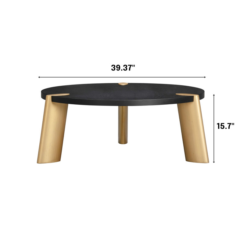 Table basse ronde en bois NTC Tribase Boho pour le salon et la salle à manger - imperméable et résistante à la chaleur