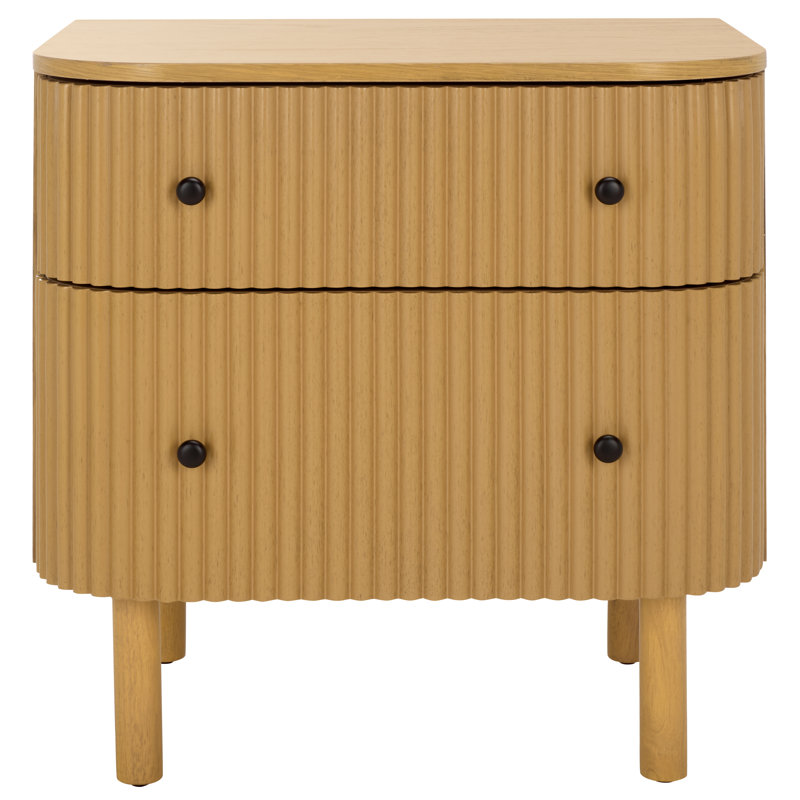 Table de chevet 2 tiroirs Himanshu, Naturel