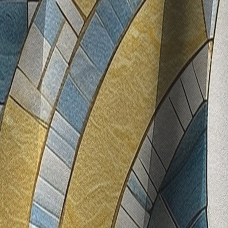 Blue Gold Constructing Blue Realms II - Rideau Shapes - Rideau abstrait occultant - 1 panneaux, L 52 po x L 90 po