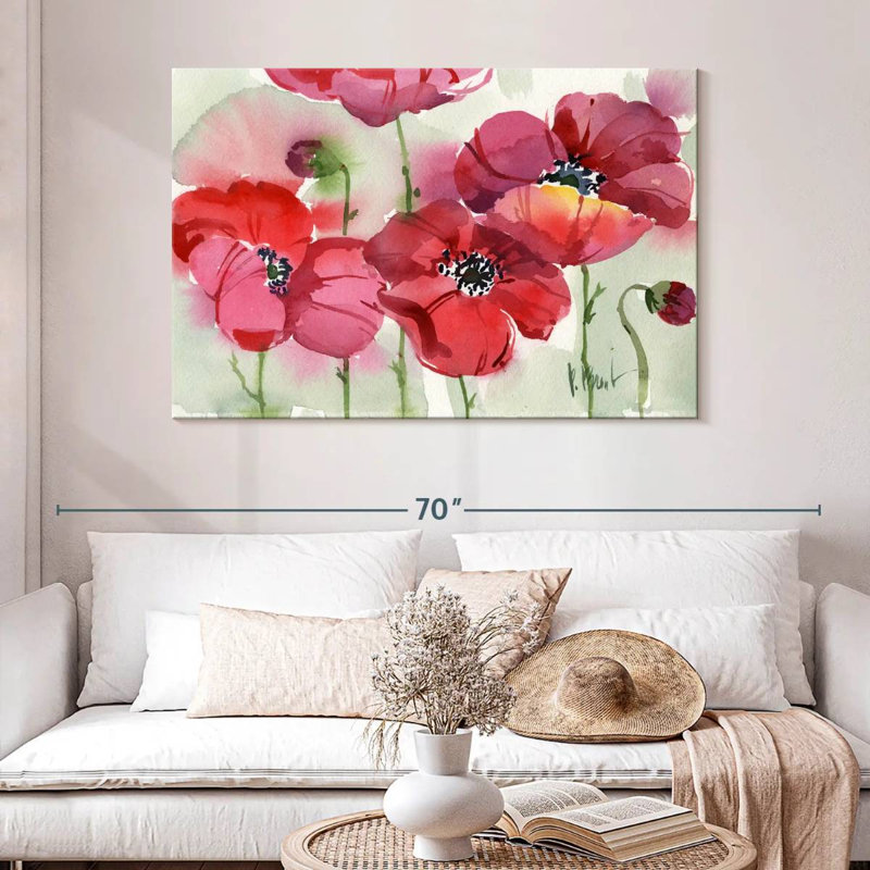 Coquelicots frais Harnek, H 32 po x l 48 po