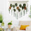 Grande tenture murale en macramé, décoration murale bohème, fausses feuilles et tiges de verdure, décoration murale rustique bohème faite main en feuilles et plumes pour chambre, salon, appartement, mariage, fête (feuille)