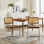 Ensemble de 2 chaises de salle à manger modernes Mid-Century, chaises d'appoint avec dossier en canne-1328141766
