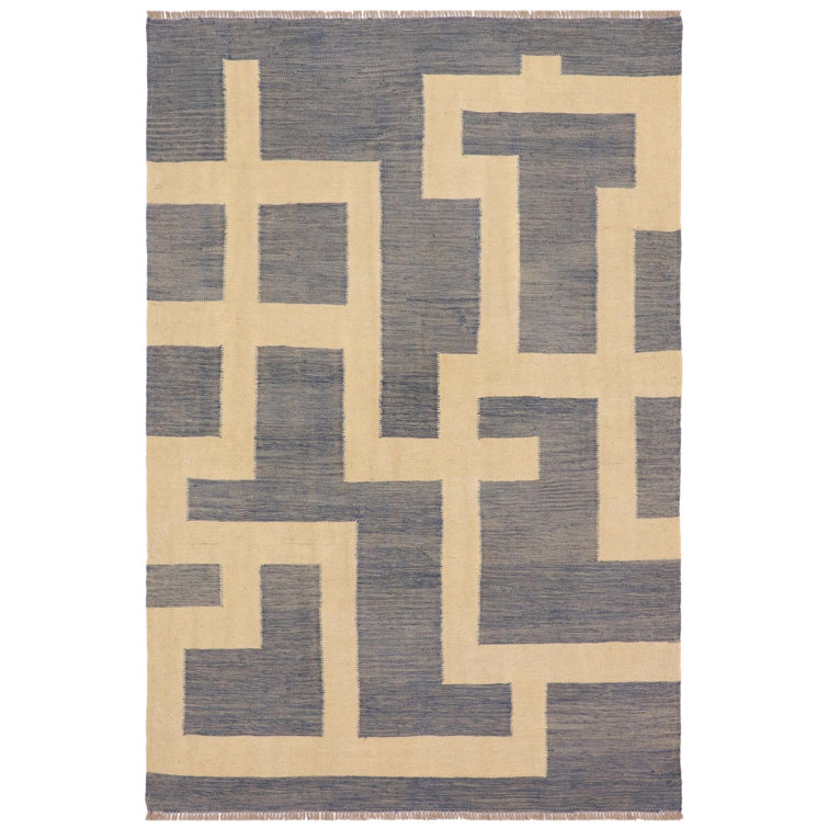 George Oliver Gjok Hand Knotted Wool Geometric Rug | Wayfair