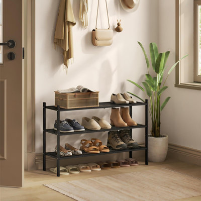 Bamboo Shoe Rack For Closet, Stackable Shoe Oragnizer