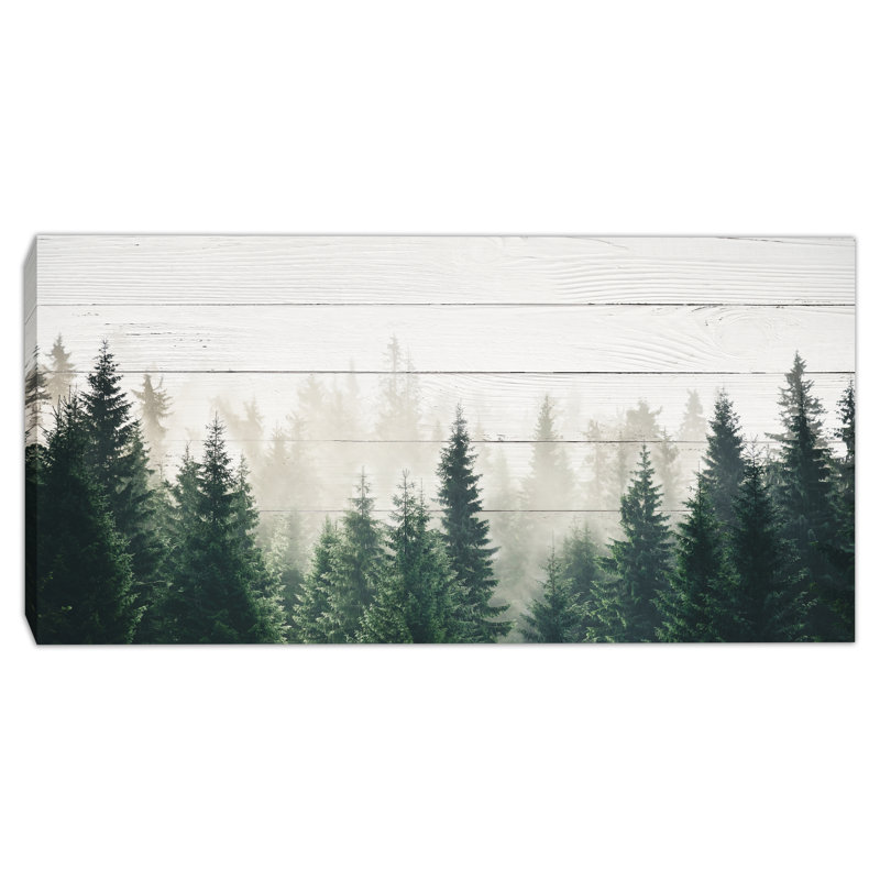 Art mural sur toile Misty Forest Boards, H 27,5 po x l 55 po