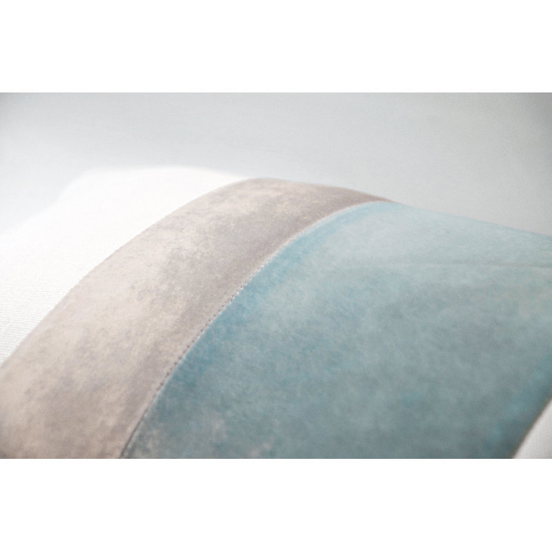Stripe Lumbar Pillow Cover & Insert, 16" x 36", Ice