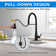 Maiguoone Single Handle Spray 3 Modes Pull Down Kitchen Faucet with Sweep Stream Waterfall with Deck Plate
