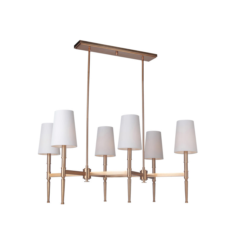 Lustree linéaire 6 lumières spoutnik modern Quinlan, Laiton satiné