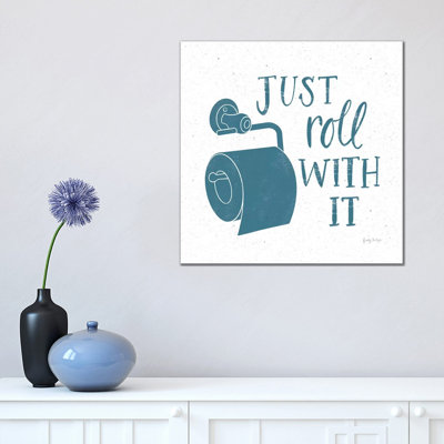 Turkish Tile Bathroom Puns V by Becky Thorns - Print on Canvas