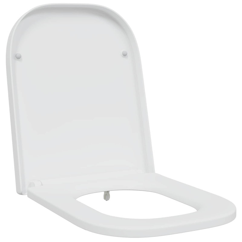 Grey Plastic Standard Adjustable Armrests Toilet Seat Oval, White