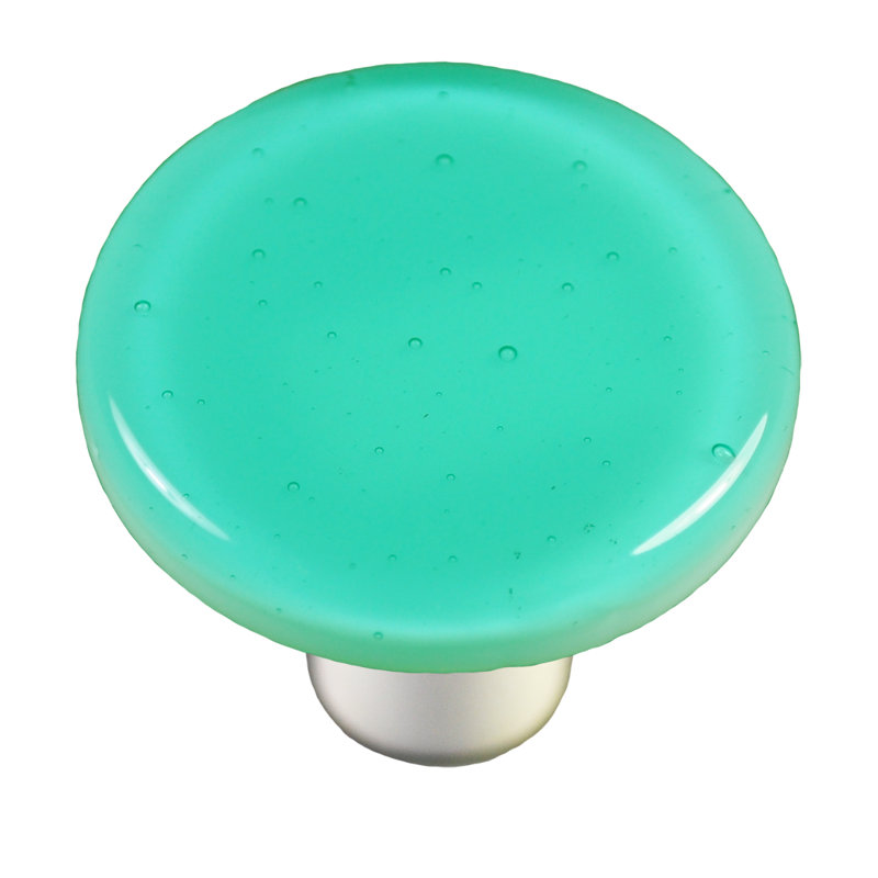 Poignée champignon de 1,5 po de diamètre Solids, Bleu aqua clair, Aluminium