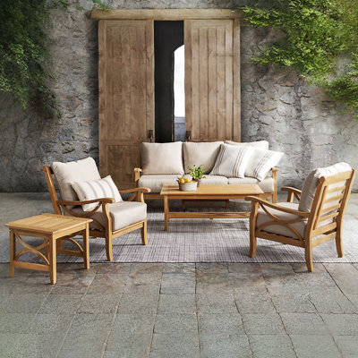 Brunswick 5 Piece Teak Sofa Seating Group with Cushions