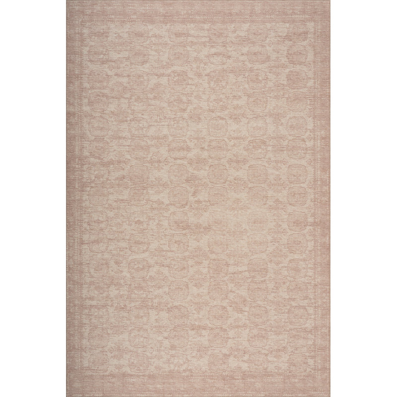  Myrelia Traditional Floral & Paisley Indoor Washable Area Rug, Rectangle 4' x 6', Orange