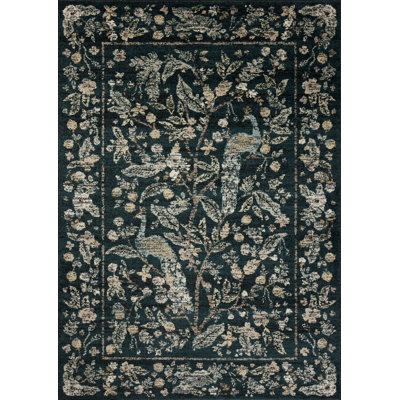 Tapis bleu marine Rifle Paper Co. x Loloi Laurel