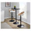 Ensemble de 3 tabourets de bar contemporains réglables - Tabourets de comptoir pivotants revêtus de cuir PU avec base et repose-pieds chromés-829690280