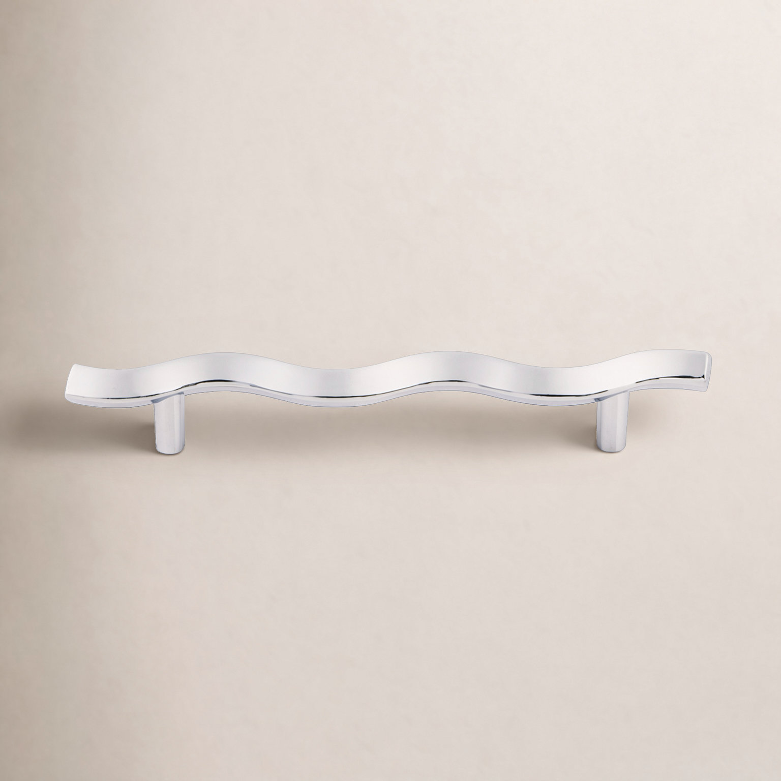 Wave Bar Cabinet Pull, Polished Chrome