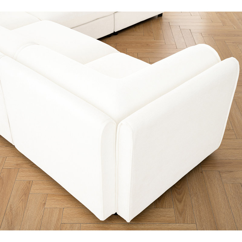 Chenille 2 élégante avec rangement, de couleur blanche, cylindrique moderne et pour une atmosphère douillette, espace de rangement intérieur caché, design ergonomique, repos paisible