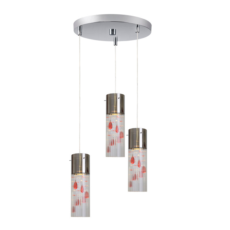 Gem LED 3 - Light Cluster Pendant, Ruby