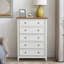 Commode 5 tiroirs beige pour économiser de l'espace