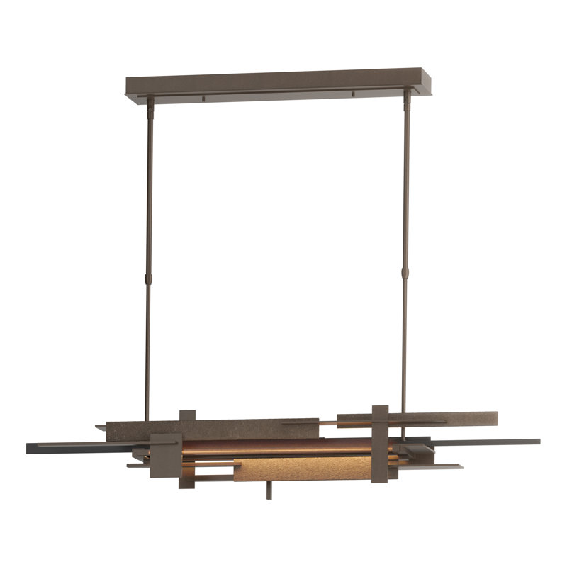 Planar 1 - Light LED Kitchen Island Pendant, Black, 8.4" H x 48.3" W x 8.5" D, Bronze