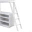 Lit mezzanine simple avec tablettes et bureau, lit mezzanine en bois avec bureau