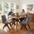 Turfed Linen Upholstered Dining Chair Armless Parsons Side Chair With Solid Wood Legs-109248746