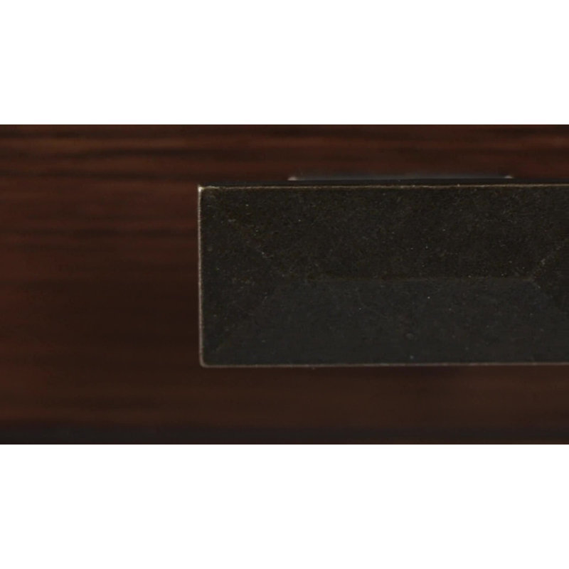 Natural Aged Brown Solid Wood End Table with Storage
