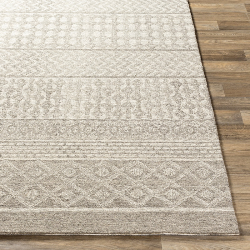 Tapis géométrique en laine touffeté à la main Abdera, Rectangle 10 pi x 14 pi