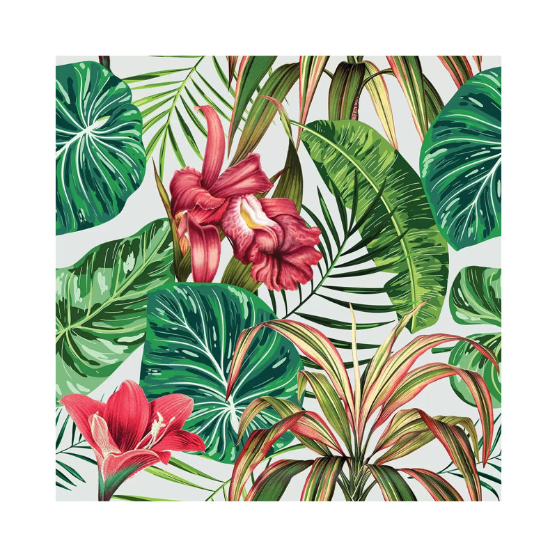 Tropica - Print on Canvas, 45.72cm H x 45.72cm W x 3.81cm D, Wrapped Canvas