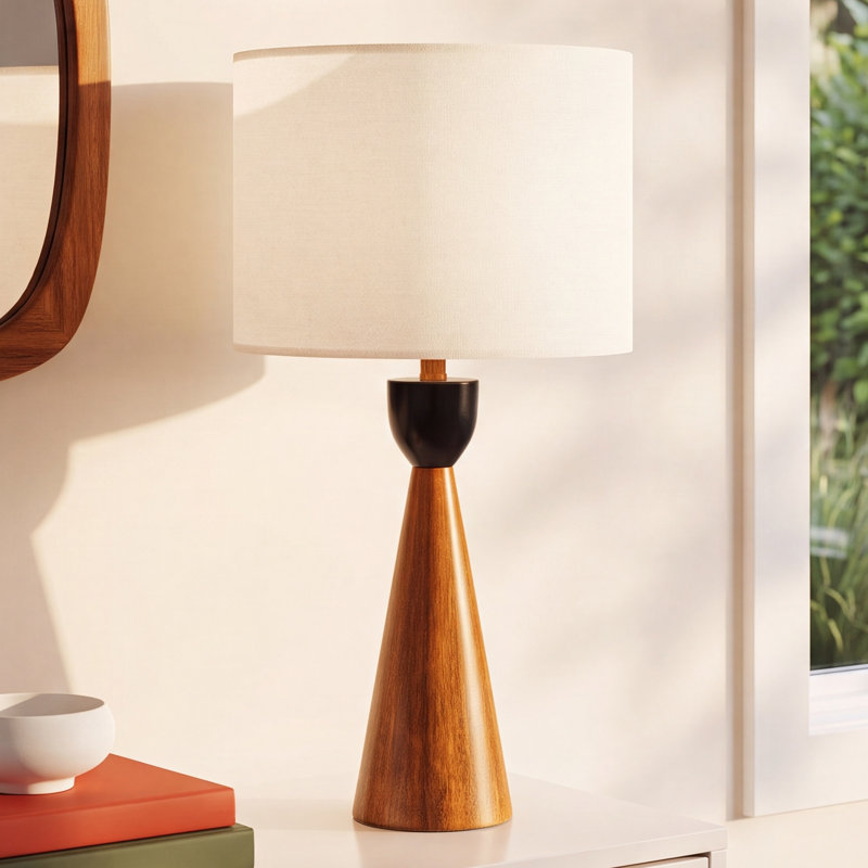 Edwards 29" H Resin and Composite Table Lamp with Linen Drum Shade