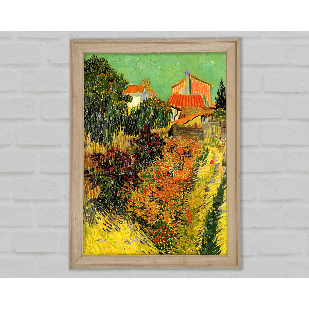 Garten hinter einem Haus von Van Gogh - Einzelne Bilderrahmen Kunstdrucke