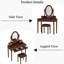Ensemble coiffeuse Glamoure avec miroir réglable et tabouret rembourré-115818139
