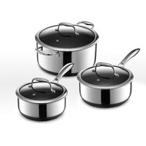 HexClad 7-Quart Saute Pan and 12-Inch Frying Pan with Lid Set, Hybrid  Nonstick Stainless Steel, Dishwasher and Oven Safe, Works with All Cooktops