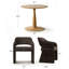 Ensemble de table et de chaises pour 2 personnes avec table ronde et 2 fauteuils en tissu rembourrés-29282305