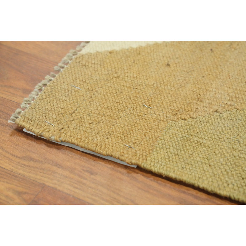 Tapis kilim moderne en laine à tissage plat 8 x 10
