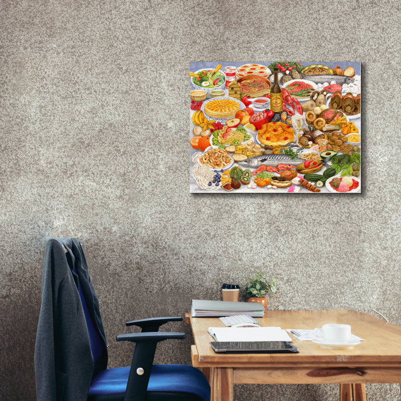  «Edible Alphabet» par Gale Pitt, art mural sur toile, 34 po x 26 po, H 26 po x l 34 po
