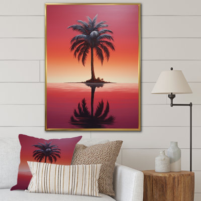«Solitaire Ruby Reflections Palm Tree», reproduction sur toile