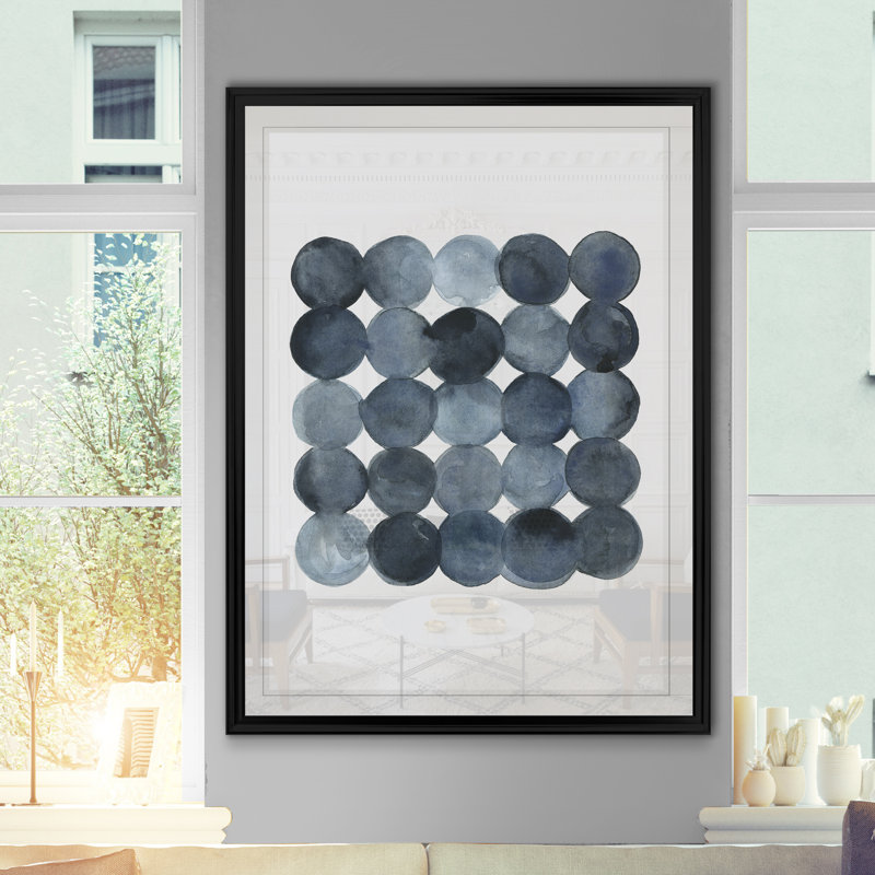 «Blue Grey Density I», peinture sur toile, H 30,5 po x l 22,5 po, Impression encadrée, Black