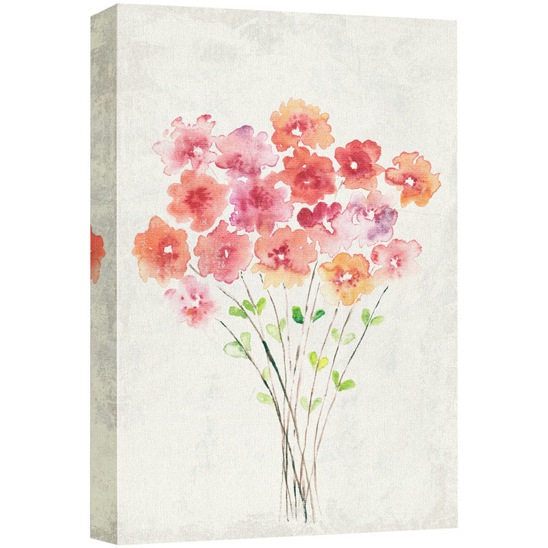 Tulipe dorée rétro délavée sur toile, H 36 po x l 24 po x P 1,5 po