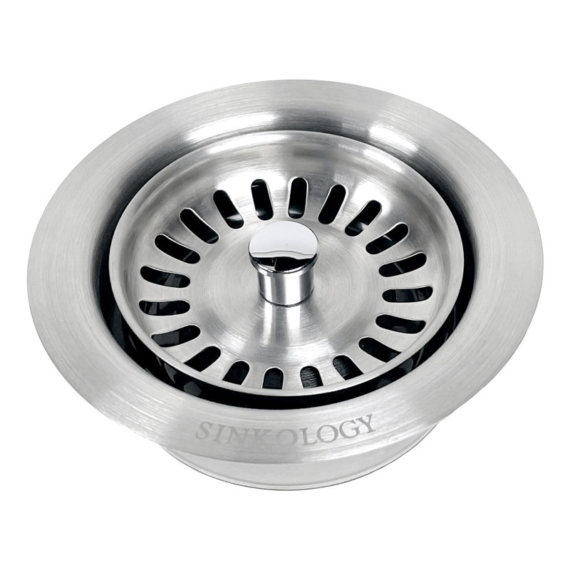 SinkSense 3.5" Garbage Disposal Flange with Flow-Through Strainer in Stainless Steel