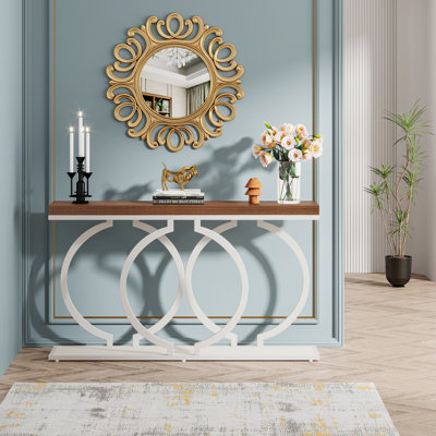 Coito 355.6cm Solid Wood Top Console Table