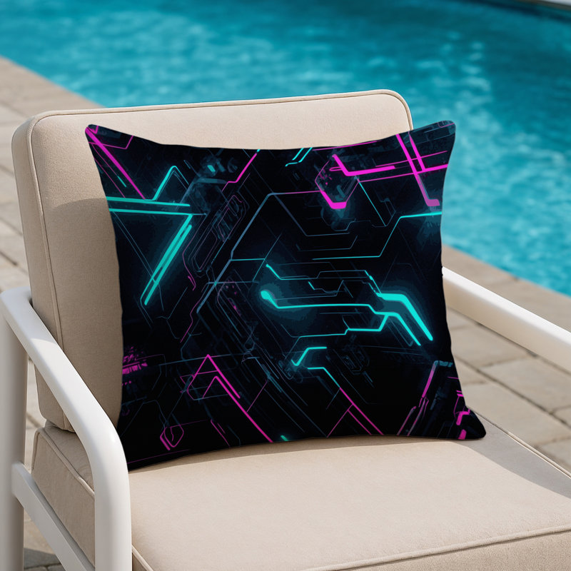 Coussin décoratif intérieur et extérieur Hyper Spectra, Square 16"