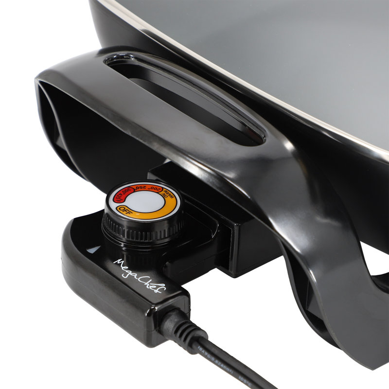 MegaChef 11.81 Inch Electric Skillet with Non-Stick Coating in Black