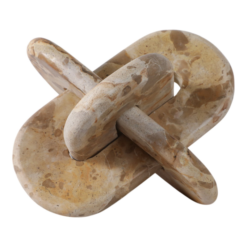 Sagebrook Home 9X9" Rounded Marble Knot, Ivory/Beige