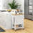 Utility Kitchen Cart, Rolling Kitchen Island With Smooth Rubberwood Top, Narrow Butcher Block Surface On Wheels With Storage Drawer & Cabinet