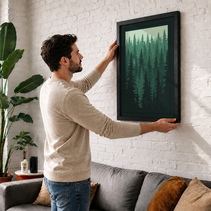 Quiet Northern Forest Scandinavian - Print, Oak, A4 - 29.7 x 21.0 cm