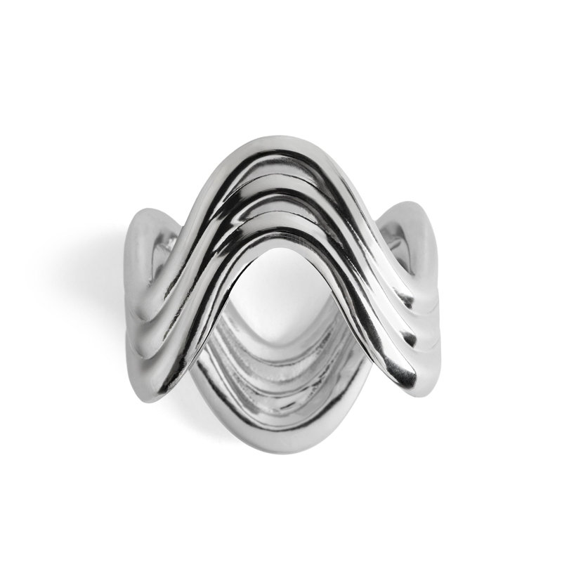 Ripple Napkin Rings, Platinum